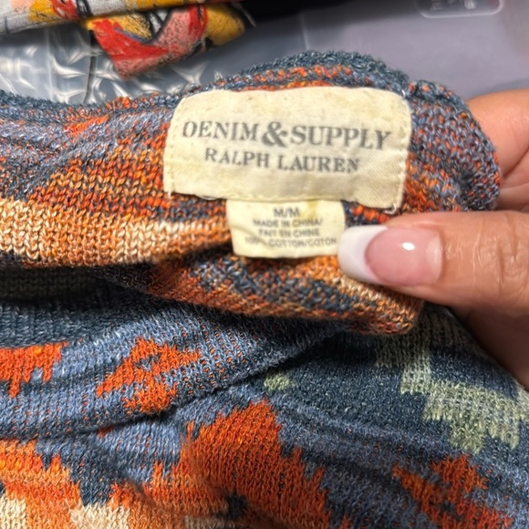 Denim & Supply Ralph Lauren Southwest Aztec Knit Sweater Sz M Boho Western - Picture 4 of 8